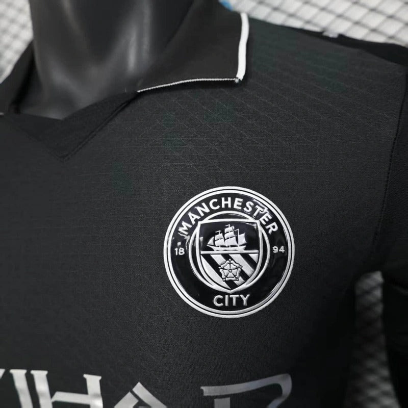 Camiseta Manchester City Visita Black 2025/26 Versión Jugador