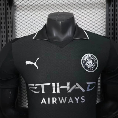Camiseta Manchester City Visita Black 2025/26 Versión Jugador