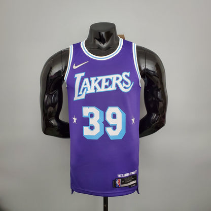 Camiseta LA Lakers Aniversario 75 Morada 2022 Versión Fan