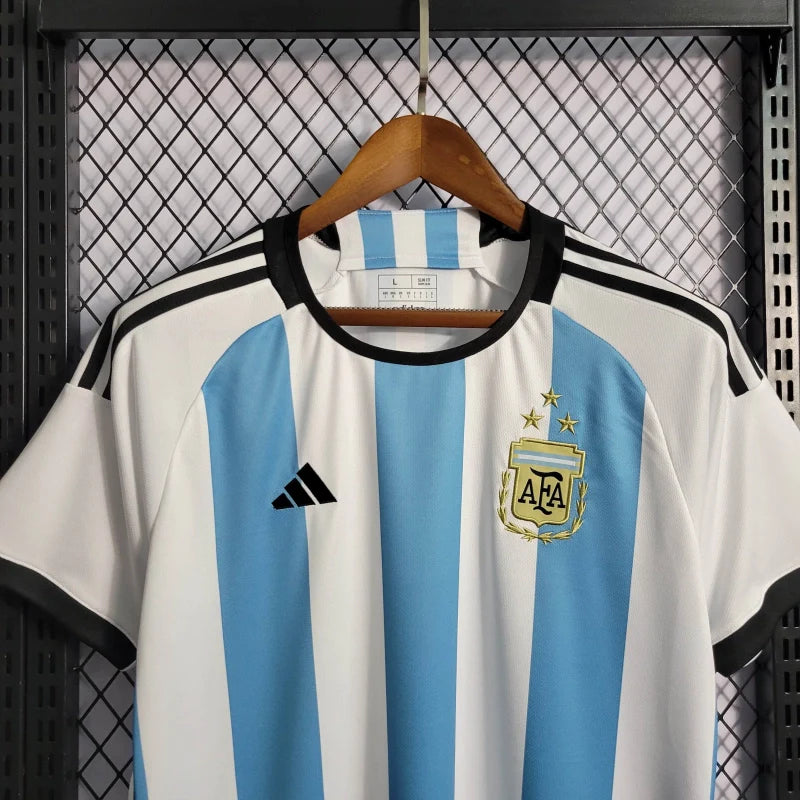 Camiseta Argentina Local 3 Estrellas 2023 Versión Fan