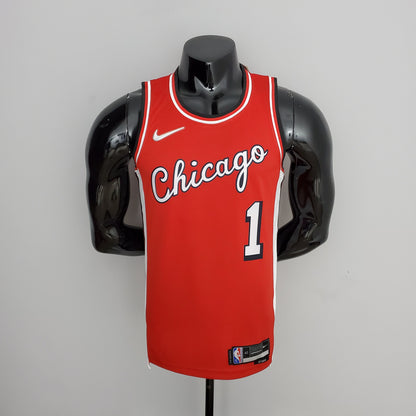 Camiseta Chicago Bulls City Edition Roja NBA 75 Aniversario
