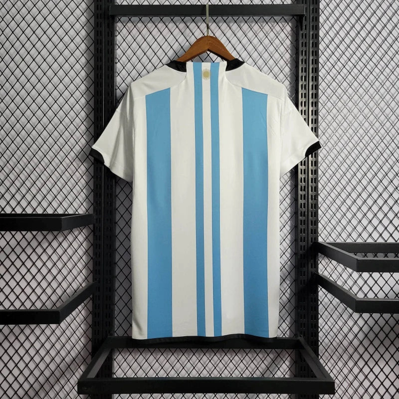Camiseta Argentina Local 3 Estrellas 2023 Versión Fan