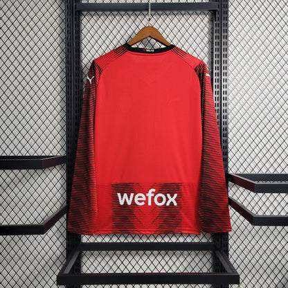 Camiseta AC Milán Local Manga Larga 2023/24 Versión Fan