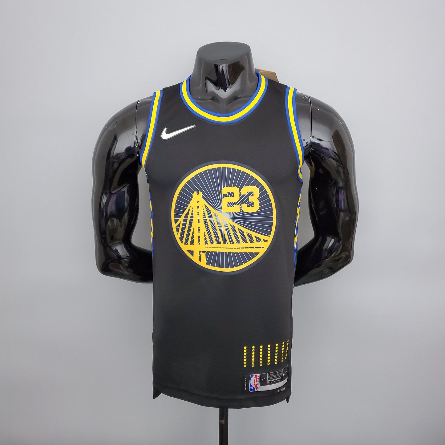 Camiseta Golden State Warriors Clásica Negra NBA 75 Aniversario