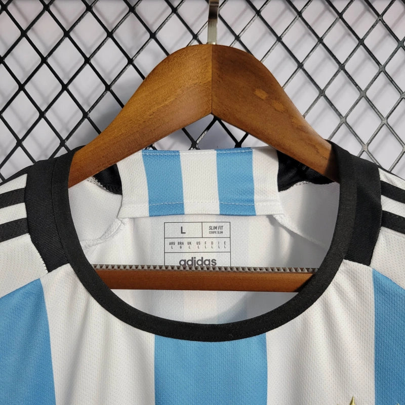 Camiseta Argentina Local 3 Estrellas 2023 Versión Fan