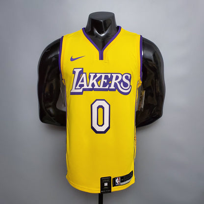 Camiseta LA Lakers Amarilla Cuello en V Versión Fan