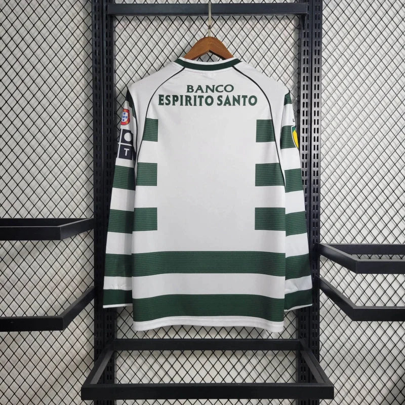 Sporting Lisboa Local Retro Manga Larga 2001/03 Versión Fan