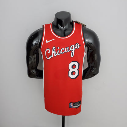 Camiseta Chicago Bulls City Edition Roja NBA 75 Aniversario