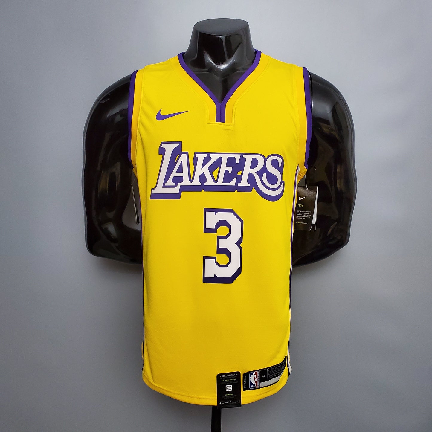 Camiseta LA Lakers Amarilla Cuello en V Versión Fan