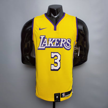 Camiseta LA Lakers Amarilla Cuello en V Versión Fan