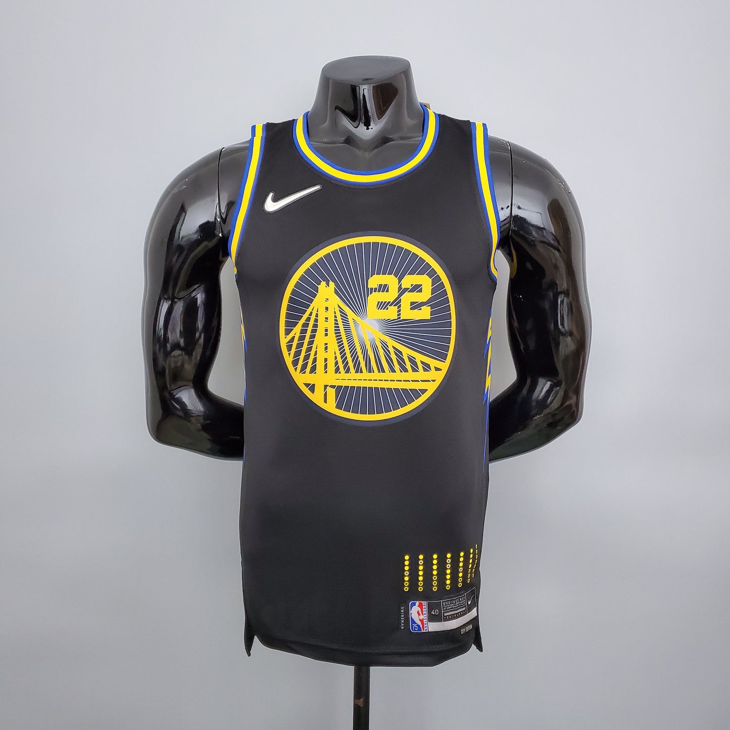 Camiseta Golden State Warriors Clásica Negra NBA 75 Aniversario