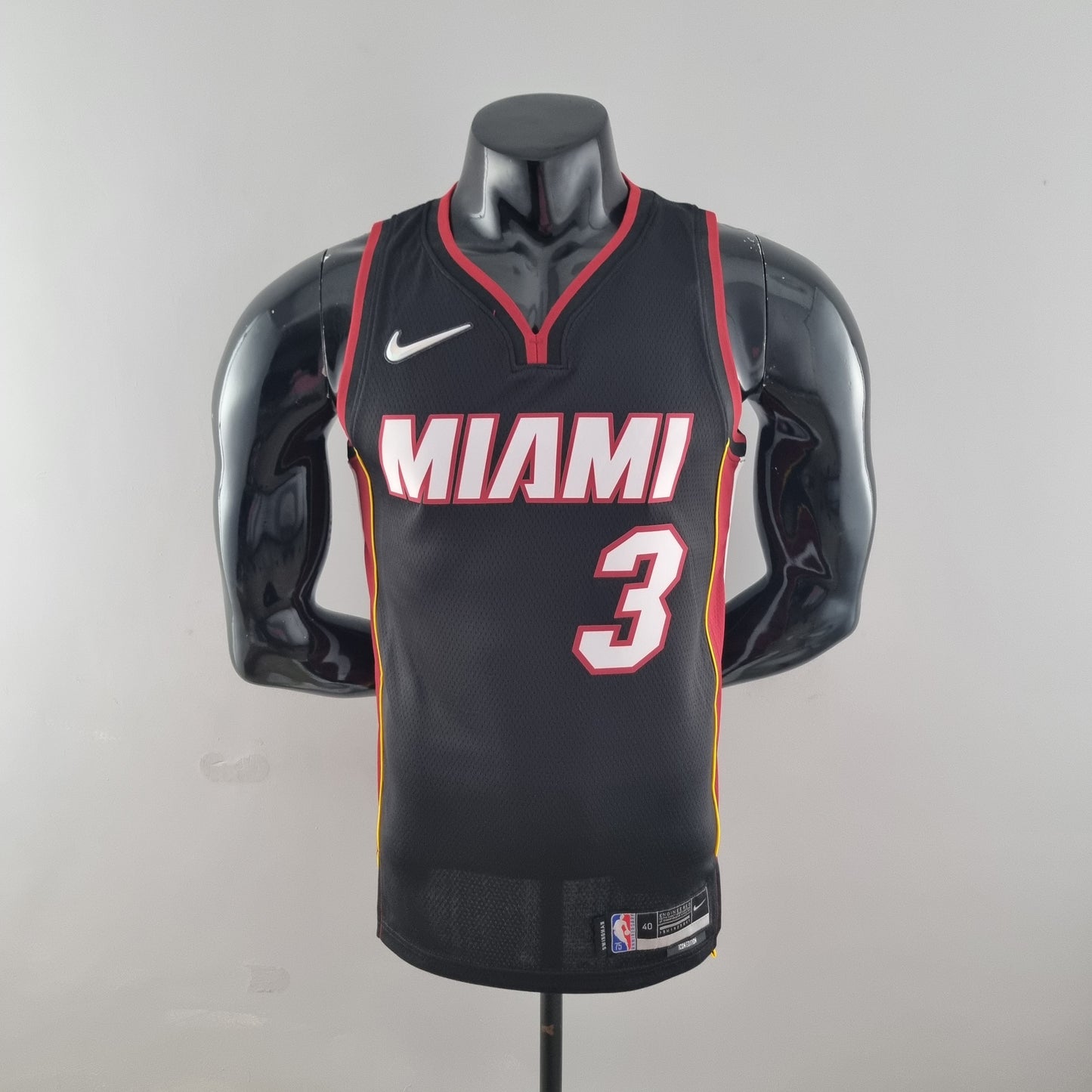 Camiseta NBA 75 Aniversario Miami Heat Negra