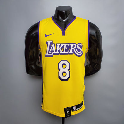 Camiseta LA Lakers Amarilla Cuello en V Versión Fan
