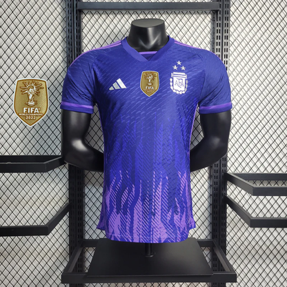 Camiseta Argentina Visita "3 Estrellas" 2022 Versión Jugador