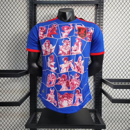 Camiseta Japón "Saint Seiya" Azul Rojo 2024 Versión Jugador