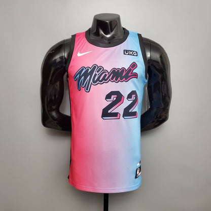 Camiseta Miami Heat "City Edition" Degradado Celeste Rosa