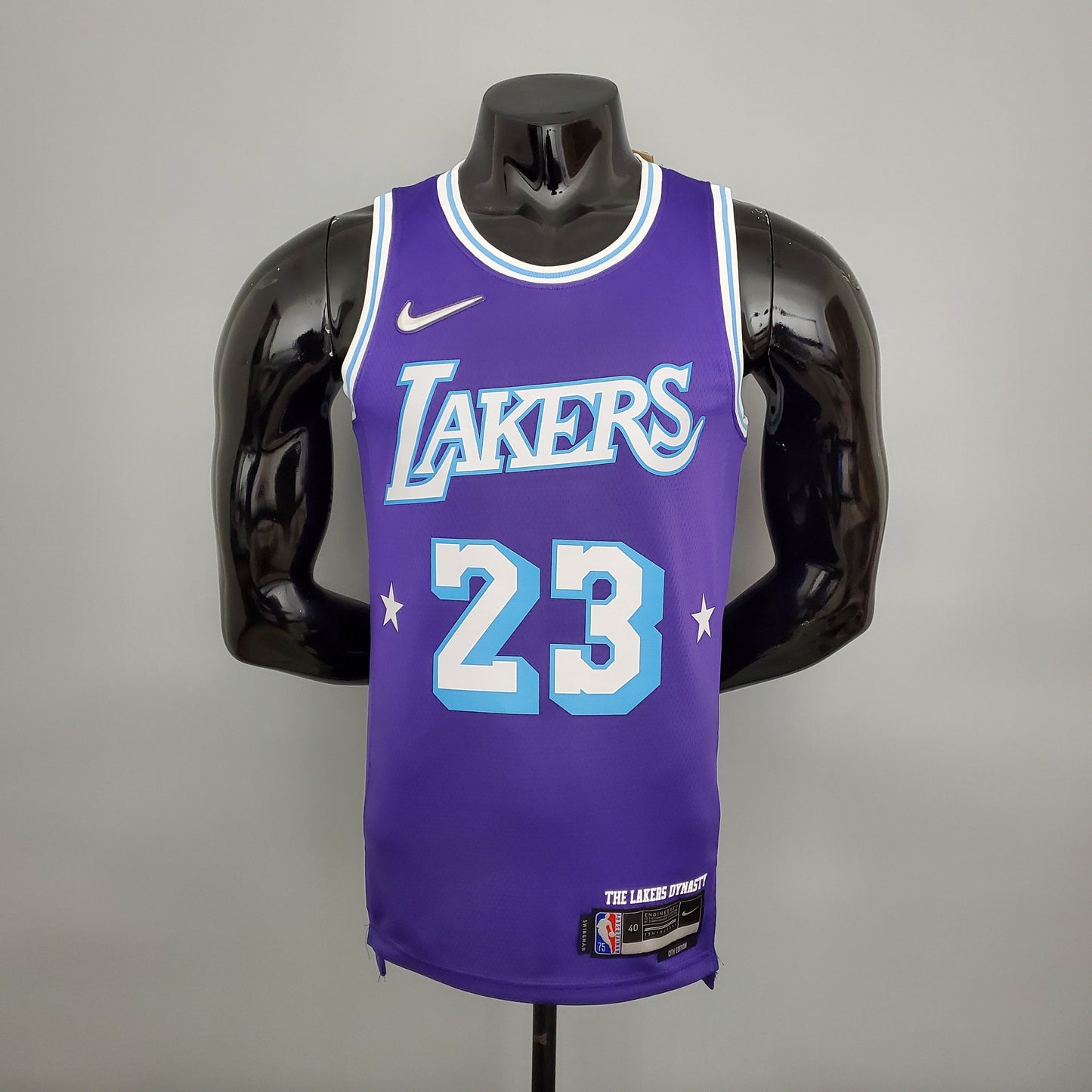 Camiseta LA Lakers Aniversario 75 Morada 2022 Versión Fan