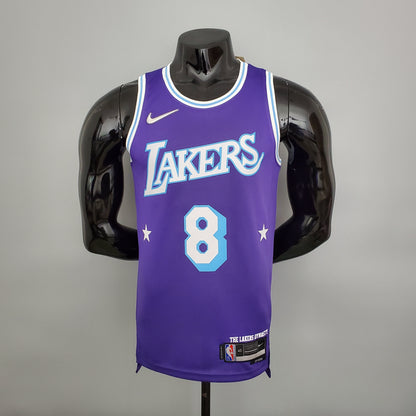 Camiseta LA Lakers Aniversario 75 Morada 2022 Versión Fan