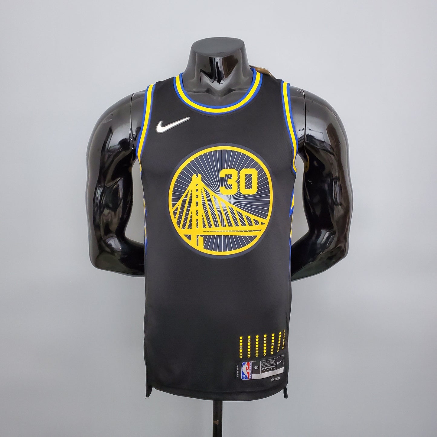 Camiseta Golden State Warriors Clásica Negra NBA 75 Aniversario