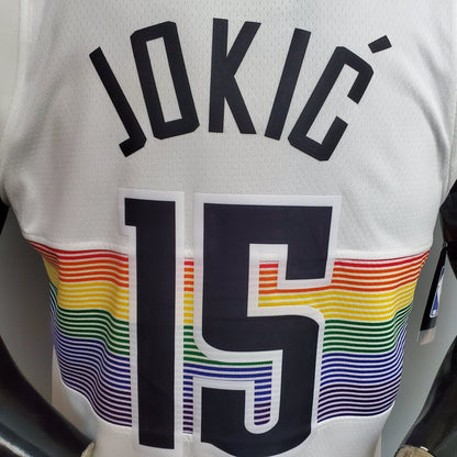 Camiseta Denver Nuggets "City Edition" Blanca Nikola Jokic