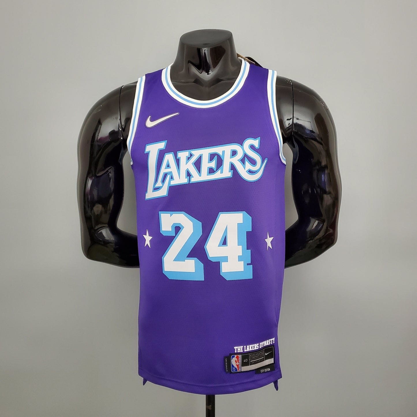 Camiseta LA Lakers Aniversario 75 Morada 2022 Versión Fan