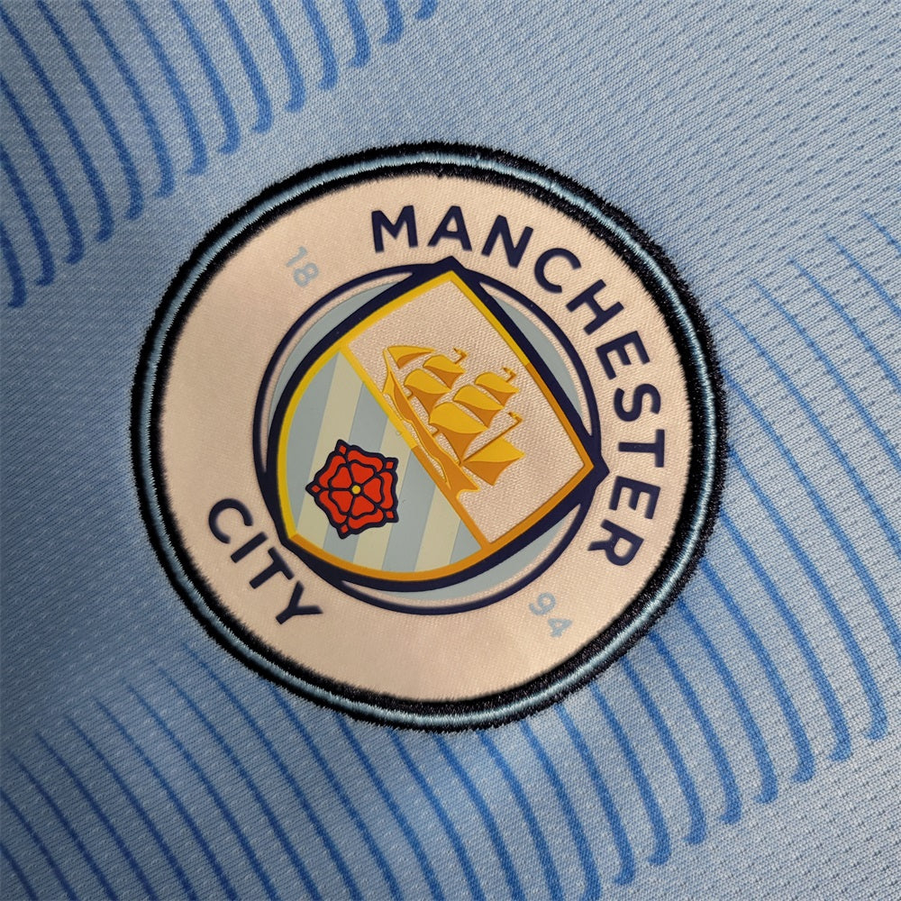 Camiseta Manchester City Local Manga Larga 2023/24 Versión Fan