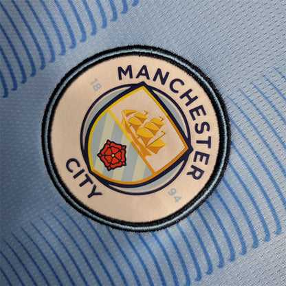 Camiseta Manchester City Local Manga Larga 2023/24 Versión Fan