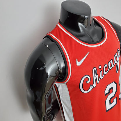 Camiseta Chicago Bulls City Edition Roja NBA 75 Aniversario
