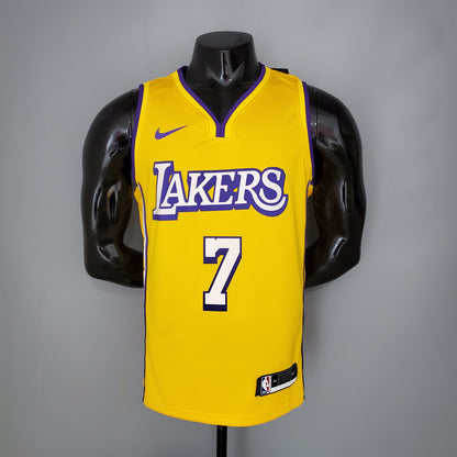 Camiseta LA Lakers Amarilla Cuello en V Versión Fan