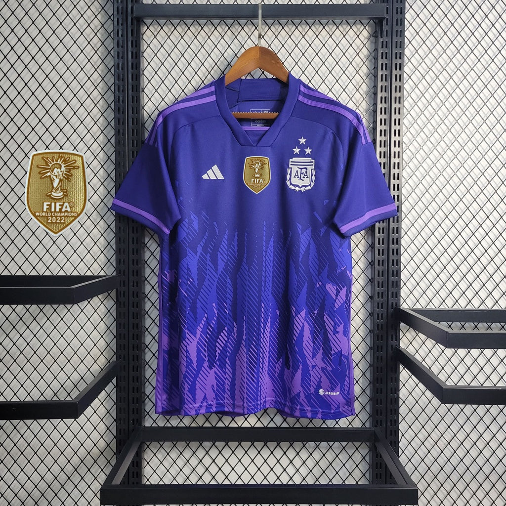 Camiseta Argentina Visita Qatar 2022 Versión Fan