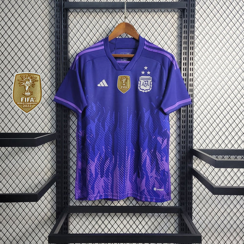 Camiseta Argentina Visita Qatar 2022 Versión Fan