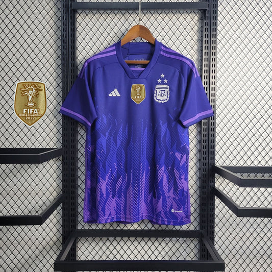 Camiseta Argentina Visita Qatar 2022 Versión Fan